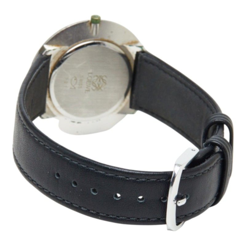 Loewe Anagram Watch 921 Silver Black Leather Stainless Steel — view 5