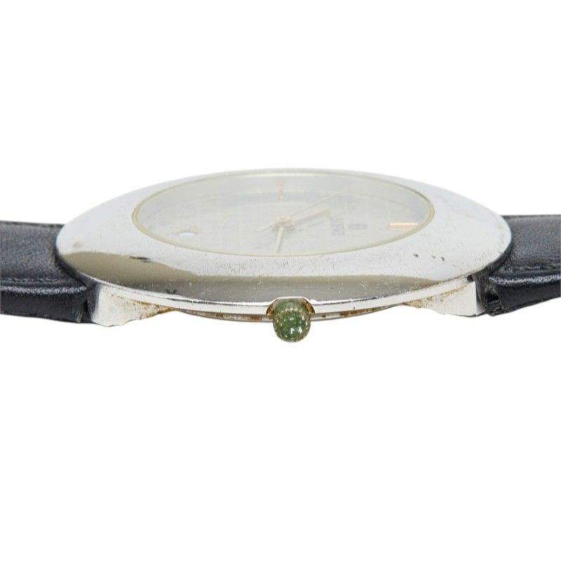 Loewe Anagram Watch 921 Silver Black Leather Stainless Steel — view 3