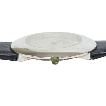Loewe Anagram Watch 921 Silver Black Leather Stainless Steel — view 3