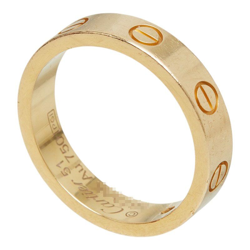 Cartier Mini Love Diamond Ring 51 18k Yellow Gold — view 4