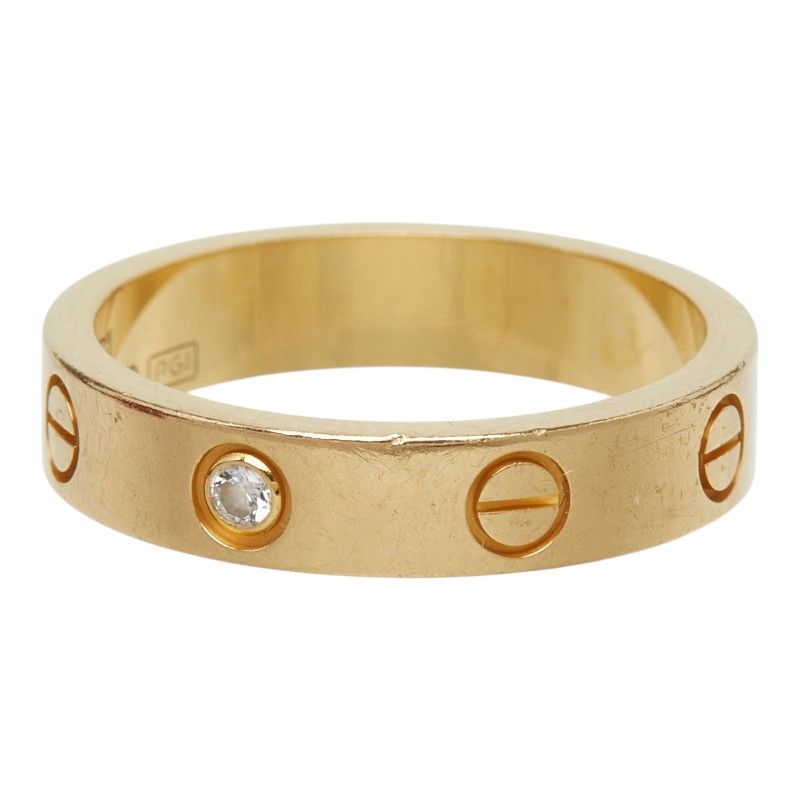 Cartier Mini Love Diamond Ring 51 18k Yellow Gold — view 3