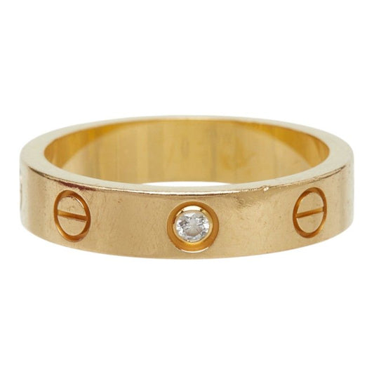 Cartier Mini Love Diamond Ring 51 18k Yellow Gold