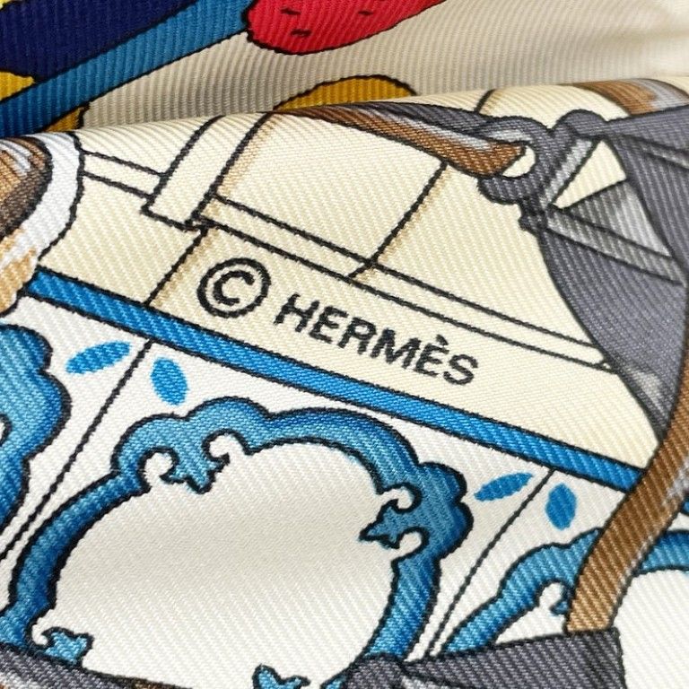 Hermes Scarf Carre 90 Multicolor Silk 100% Real Escuela Andaluza Del Arte — view 5