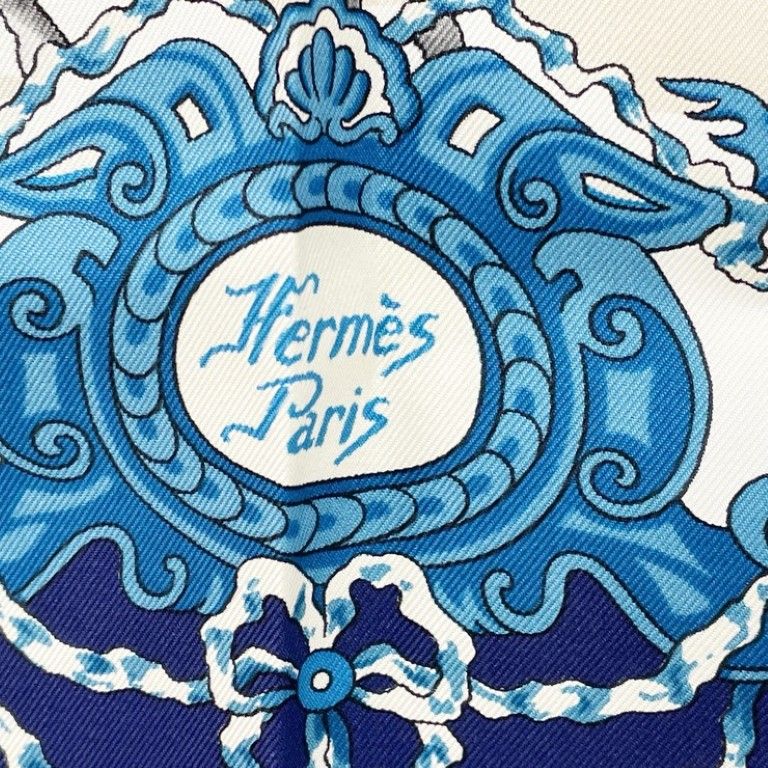 Hermes Scarf Carre 90 Multicolor Silk 100% Real Escuela Andaluza Del Arte — view 4