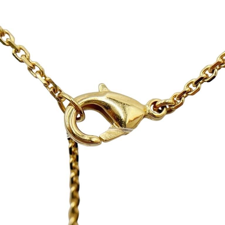 Dior Necklace Clair D Lune Gold Metal Rhinestone CD Logo — view 4