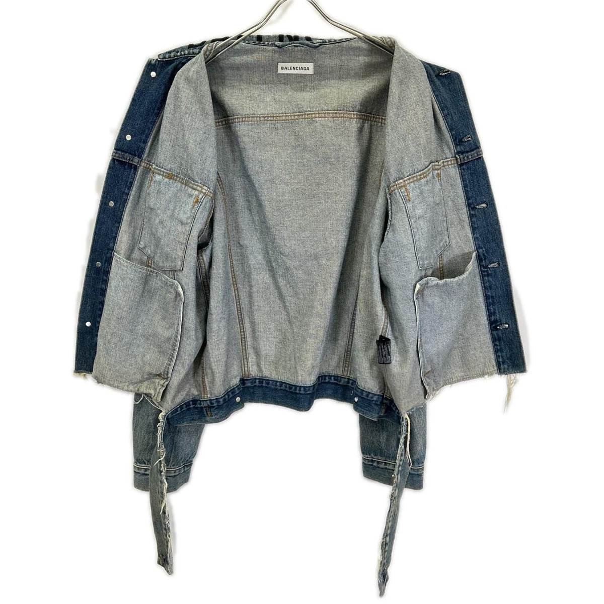 Balenciaga Blue Logo Denim Tracker Jacket 34 — view 3