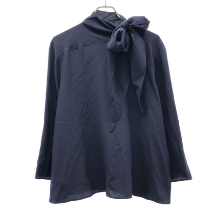 Hermes Silk Blouse Shirt Navy 44