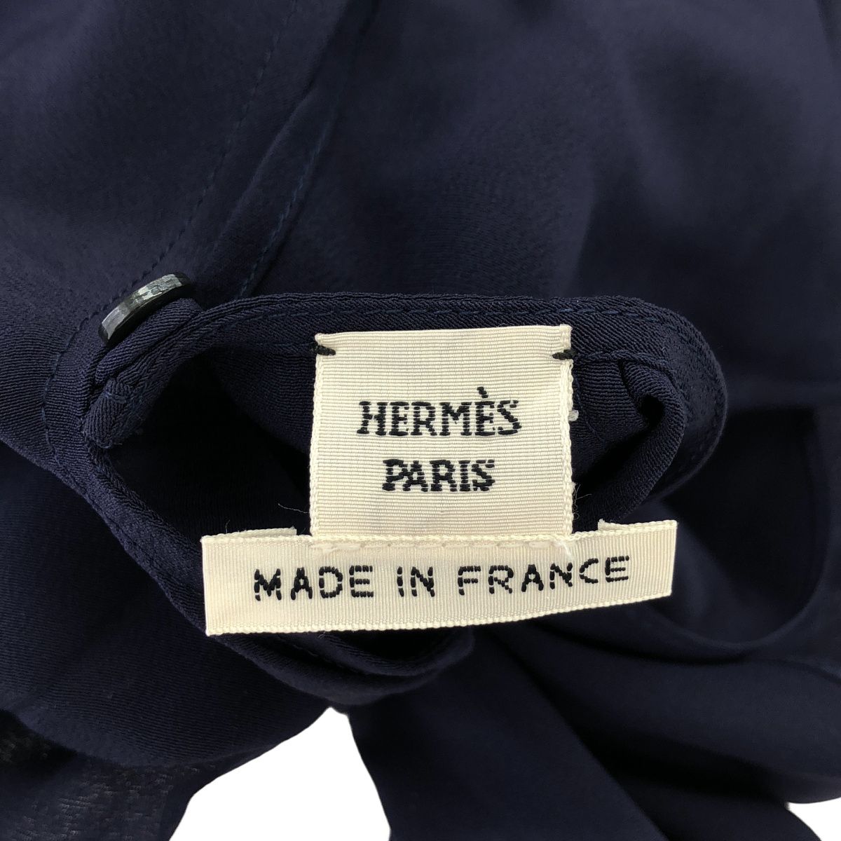 Hermes Silk Blouse Shirt Navy 44 — view 3