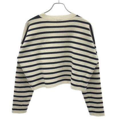 Loewe Anagram Embossed Beau Dark Lopped Knit Sweater White Navy — view 2