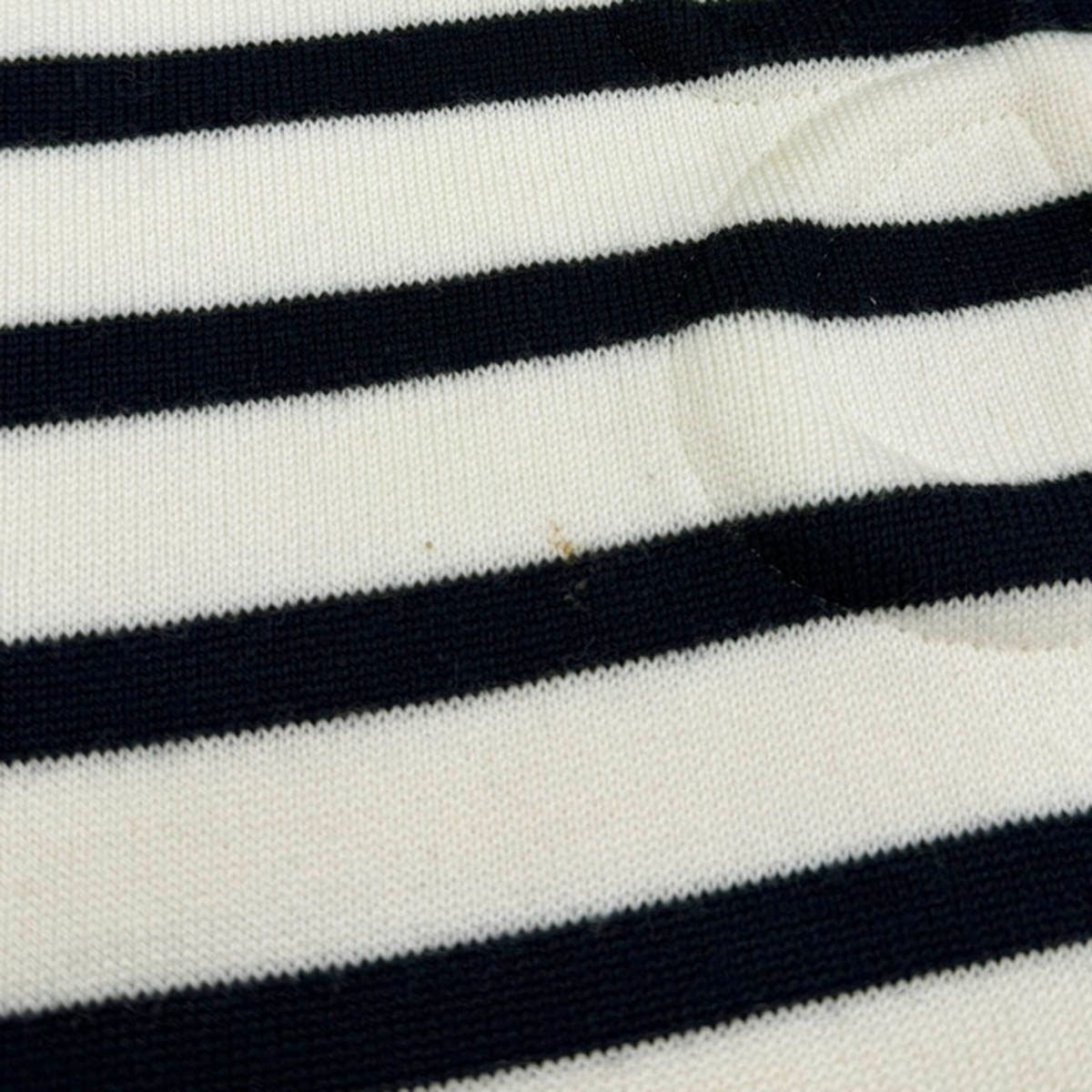 Loewe Anagram Embossed Beau Dark Lopped Knit Sweater White Navy — view 6