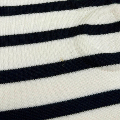 Loewe Anagram Embossed Beau Dark Lopped Knit Sweater White Navy — view 6