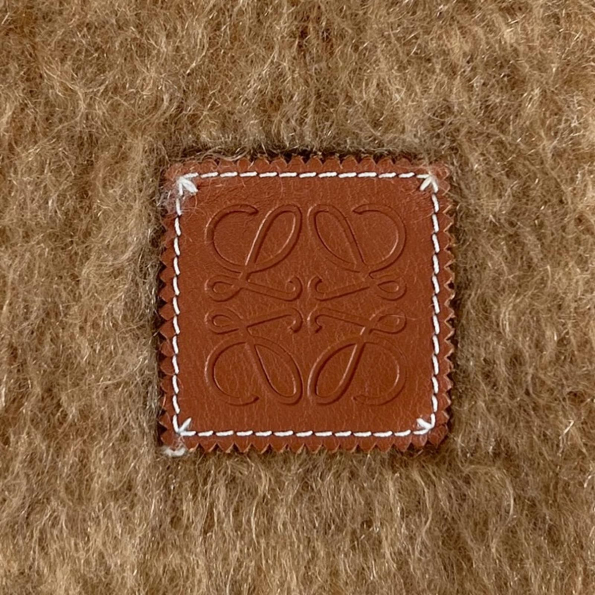 Loewe Anagram Wool Mohair Nylon Brown Scarf — view 4