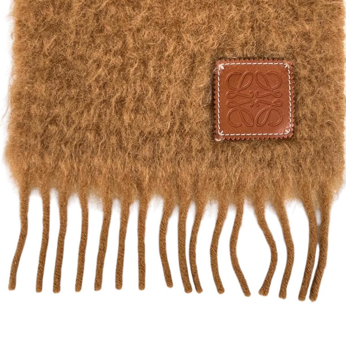 Loewe Anagram Wool Mohair Nylon Brown Scarf — view 3