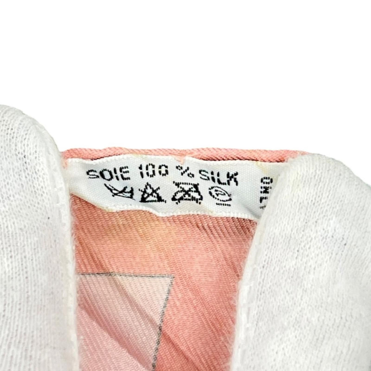 Hermes Pleated Pythagore Silk Green Pink White Scarf — view 7
