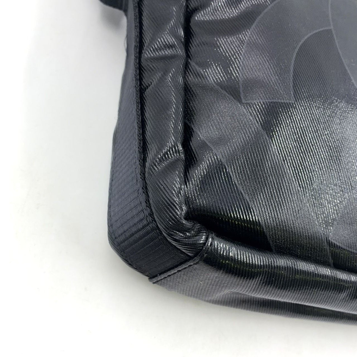 Chanel CC Logo Nylon Black Shoulder Bag Silver — view 8