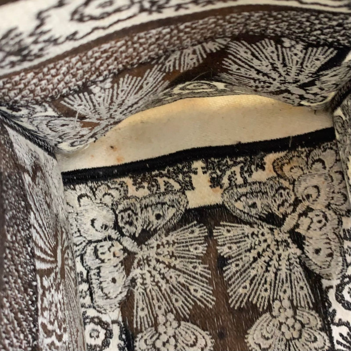 Dior Book Butterfly Embroidery Canvas Ivory Dark Brown Tote Bag — view 7