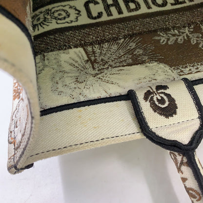 Dior Book Butterfly Embroidery Canvas Ivory Dark Brown Tote Bag — view 6