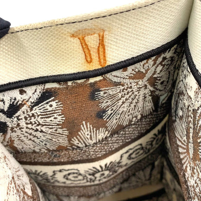 Dior Book Butterfly Embroidery Canvas Ivory Dark Brown Tote Bag — view 5