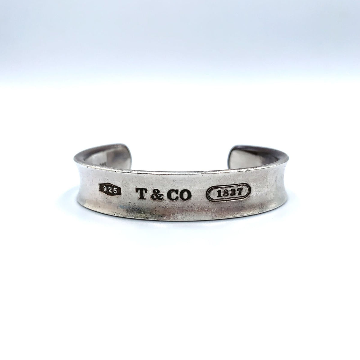 Tiffany & Co 1837 Narrow Cuff Silver Bangle Bracelet