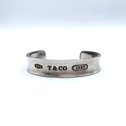Tiffany & Co 1837 Narrow Cuff Silver Bangle Bracelet