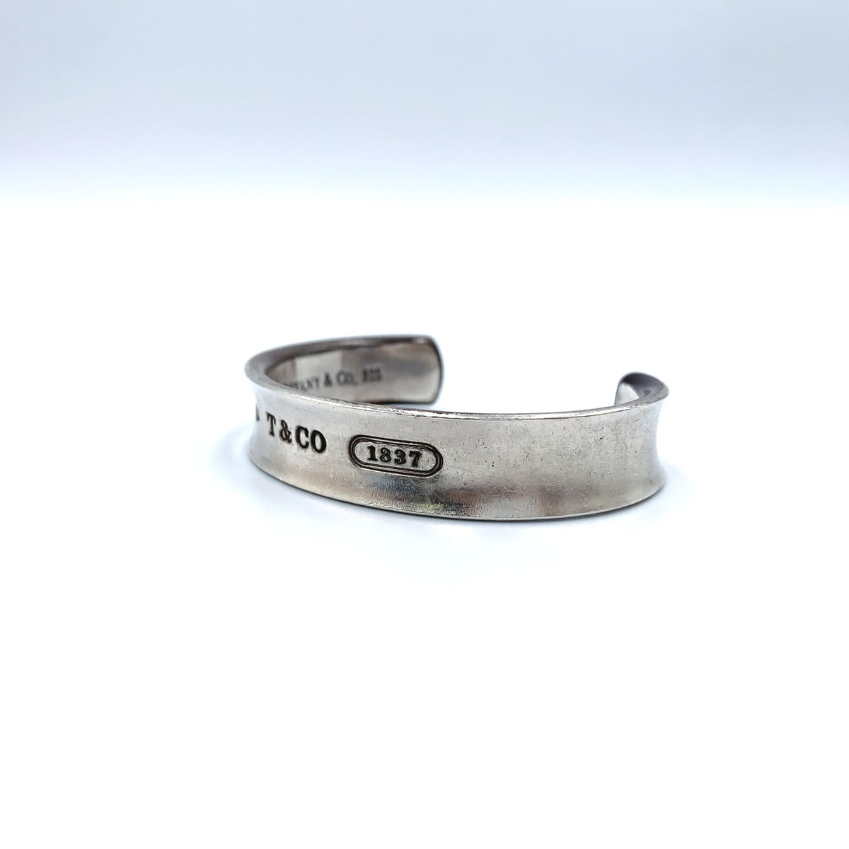 Tiffany & Co 1837 Narrow Cuff Silver Bangle Bracelet — view 2