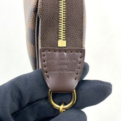 Louis Vuitton Damier Ebene Leather Brown Handbag Gold — view 4