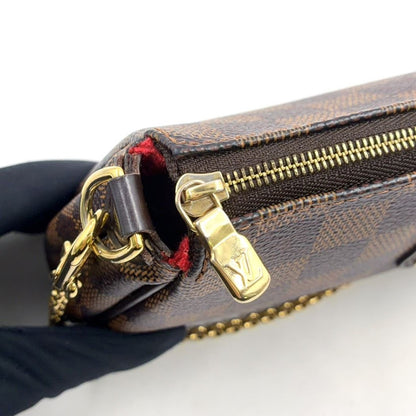 Louis Vuitton Damier Ebene Leather Brown Handbag Gold — view 7