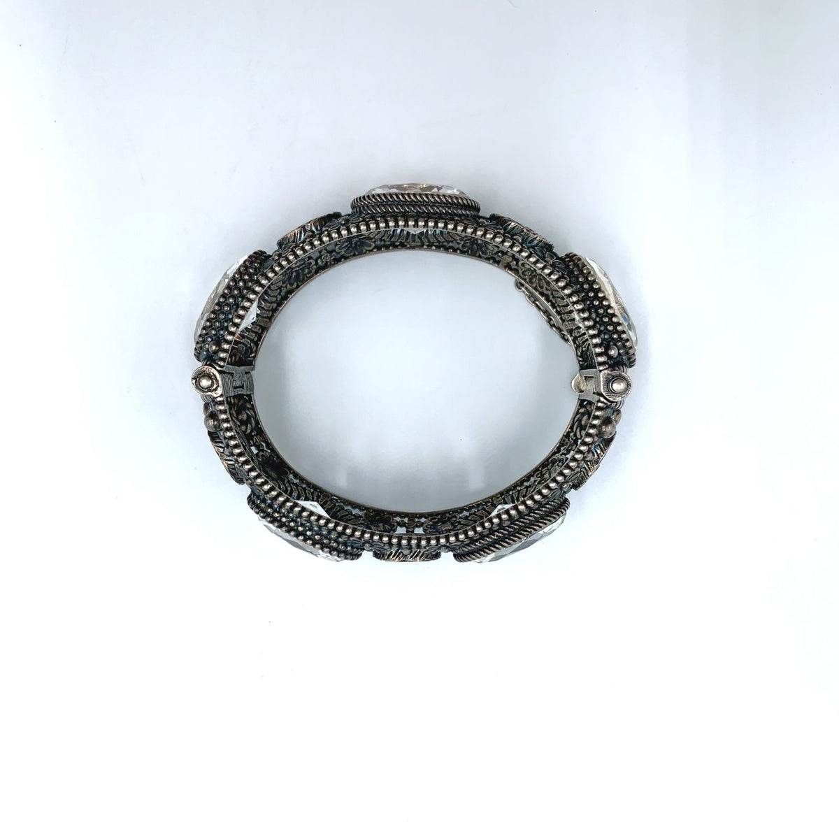 Gucci Garden Interlocking G GG Crystal 925 Sterling Silver Bangle Bracelet — view 3