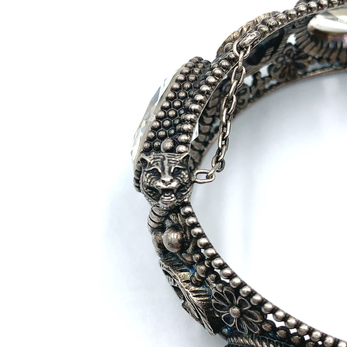 Gucci Garden Interlocking G GG Crystal 925 Sterling Silver Bangle Bracelet — view 7