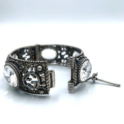 Gucci Garden Interlocking G GG Crystal 925 Sterling Silver Bangle Bracelet — view 6