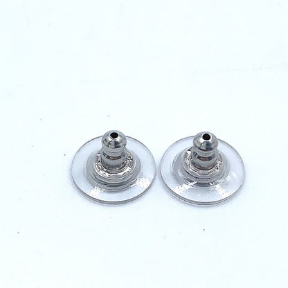 Dior D Logo Alphabet Dancing Metal Rhinestone Silver Earrings — view 6