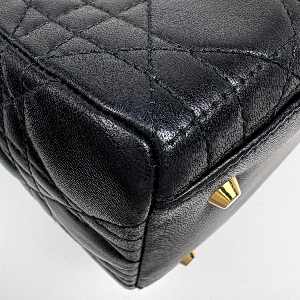 Dior Handbag Lady Medium Cannage 2-Way Leather Black — view 4