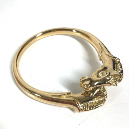Hermes Bangle Cheval Horse Vintage Metal Gold Bracelet — view 4