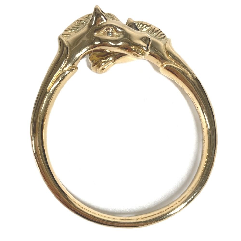 Hermes Bangle Cheval Horse Vintage Metal Gold Bracelet