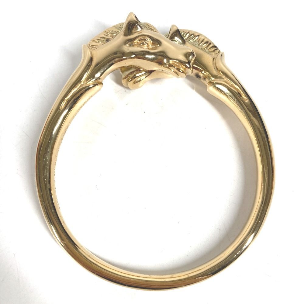 Hermes Bangle Cheval Horse Vintage Metal Gold Bracelet — view 5