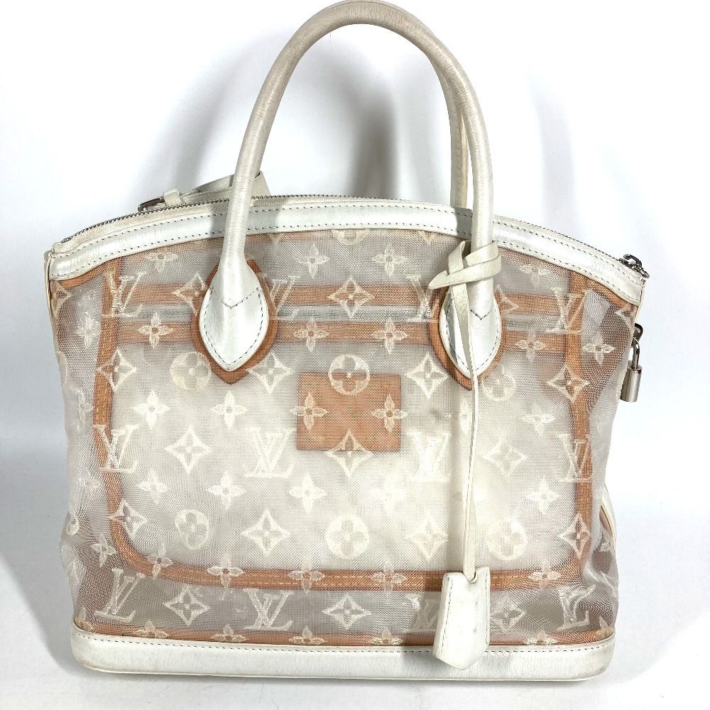 Louis Vuitton Handbag Lockit Monogram Leather Nylon White