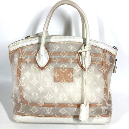 Louis Vuitton Handbag Lockit Monogram Leather Nylon White