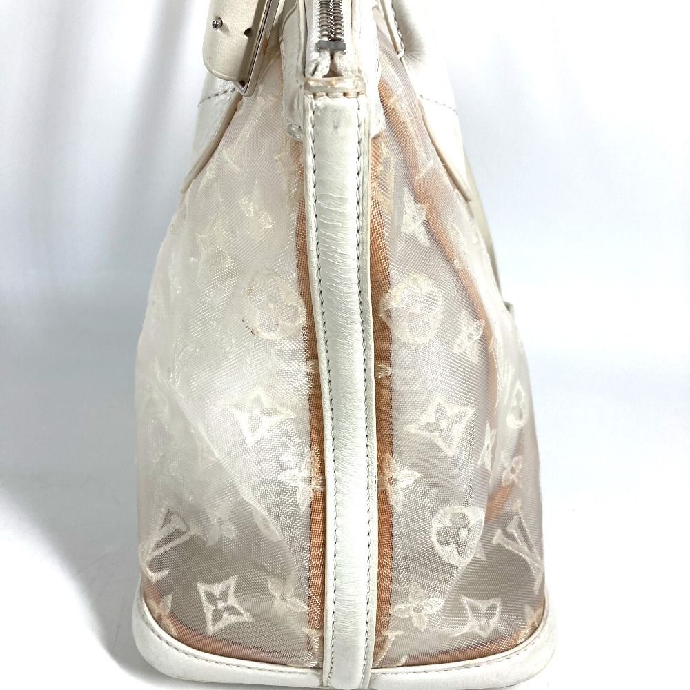 Louis Vuitton Handbag Lockit Monogram Leather Nylon White — view 5