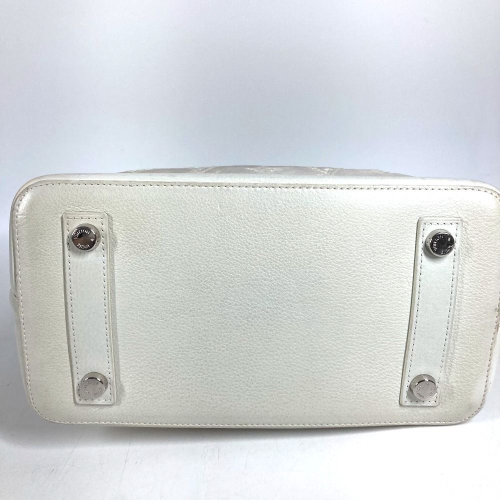 Louis Vuitton Handbag Lockit Monogram Leather Nylon White — view 7