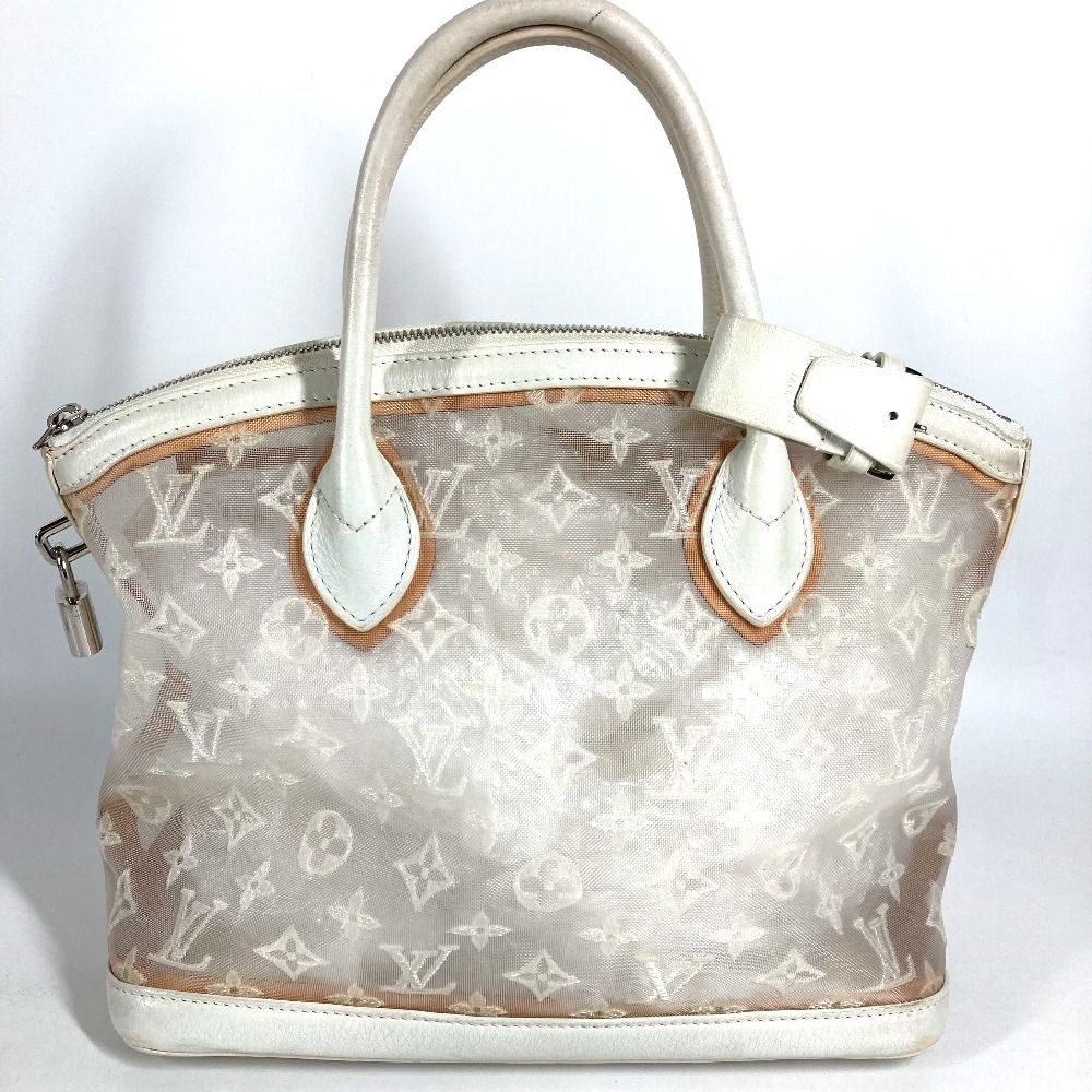 Louis Vuitton Handbag Lockit Monogram Leather Nylon White — view 2