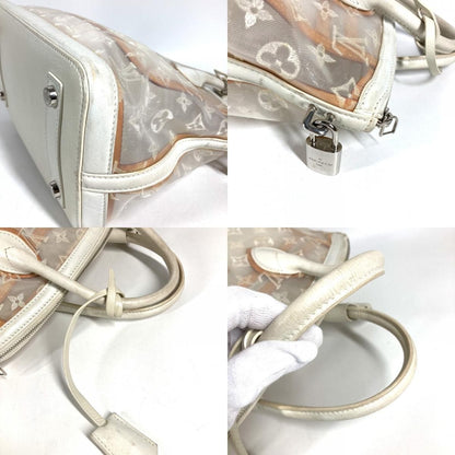 Louis Vuitton Handbag Lockit Monogram Leather Nylon White — view 8