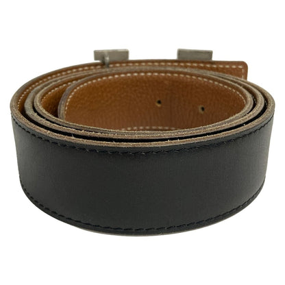 Hermes Belt 85 H Black Gold Silver Leather — view 2