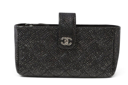 Chanel Pouch Card Case Coin Purse Leather Black