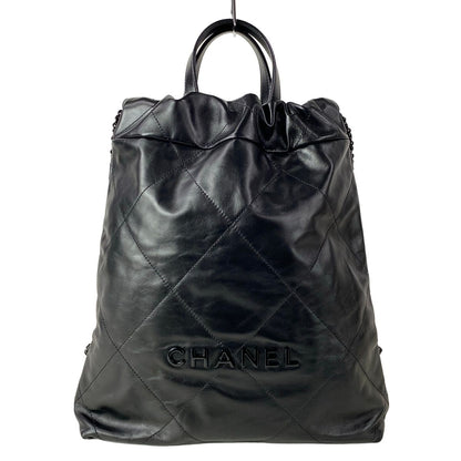 Chanel Backpack Chanel 22 Black Silver Chain