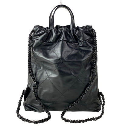 Chanel Backpack Chanel 22 Black Silver Chain — view 3