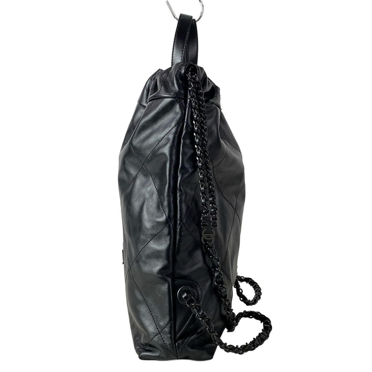 Chanel Backpack Chanel 22 Black Silver Chain — view 4