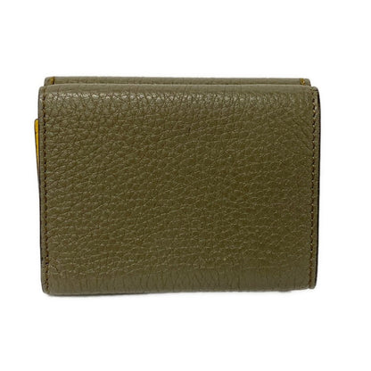 Fendi Trifold Wallet Selleria Gray Yellow Leather — view 2