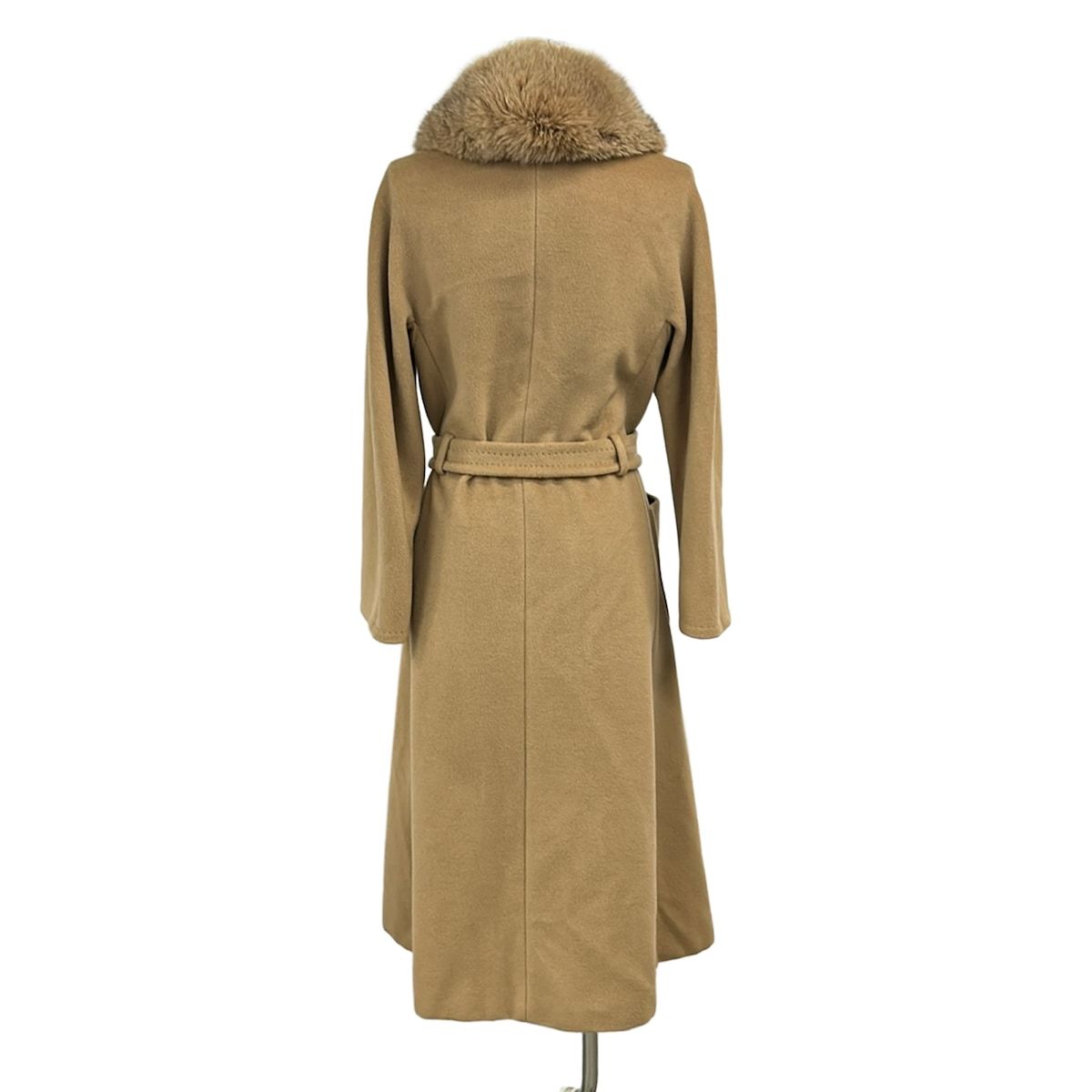 Max Mara Coat S Brown Wool Cashmere Winter Fur 38 — view 2