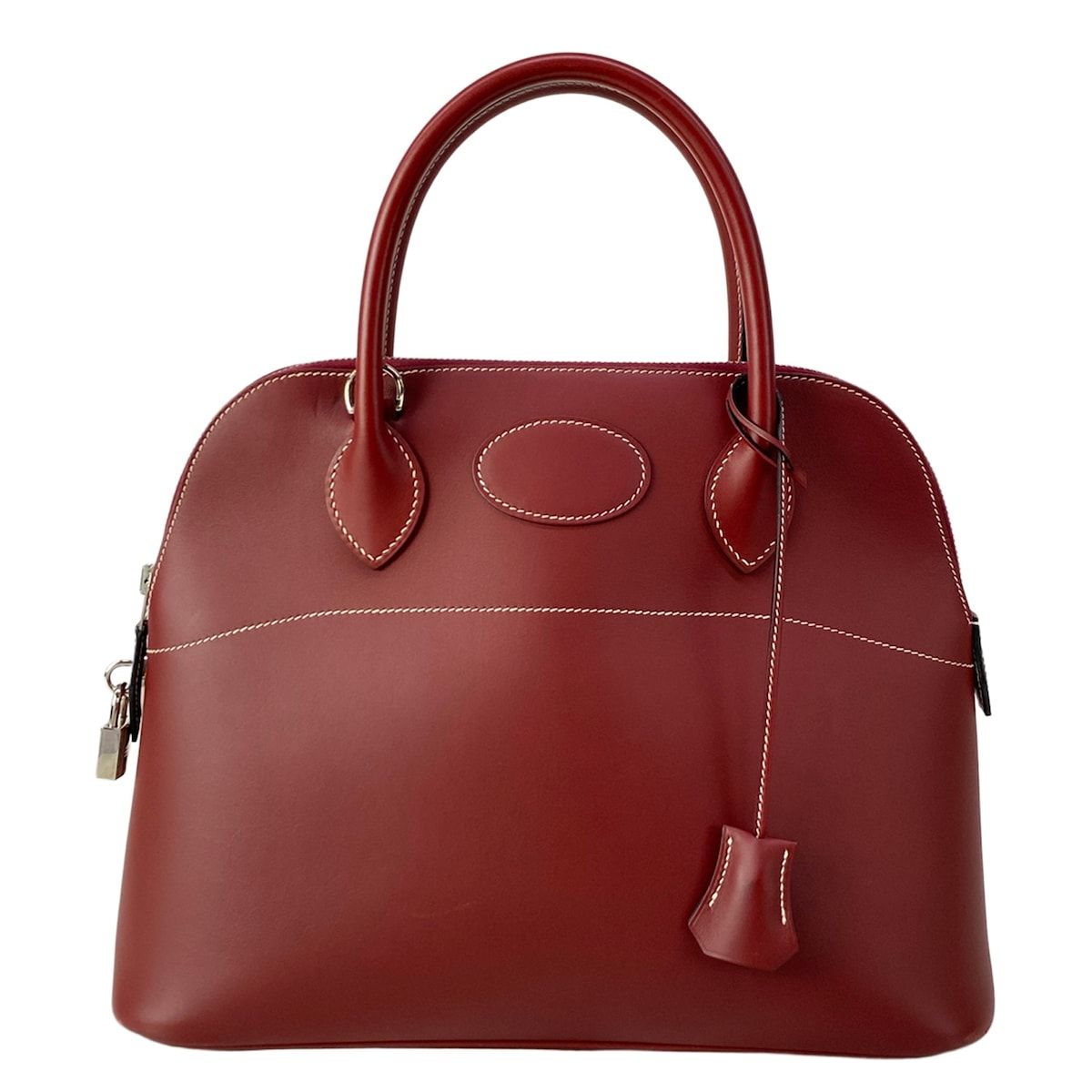 Hermes Handbag Bolide 31 Bordeaux Silver