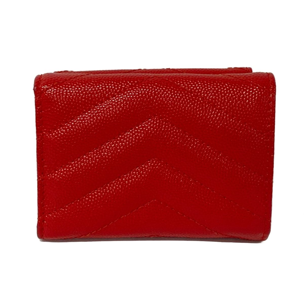 Saint Laurent Paris Trifold Wallet Red Leather — view 2